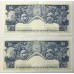 AUSTRALIA 1960 . FIVE 5 POUNDS BANKNOTES . CONSECUTIVE PAIR . RARE